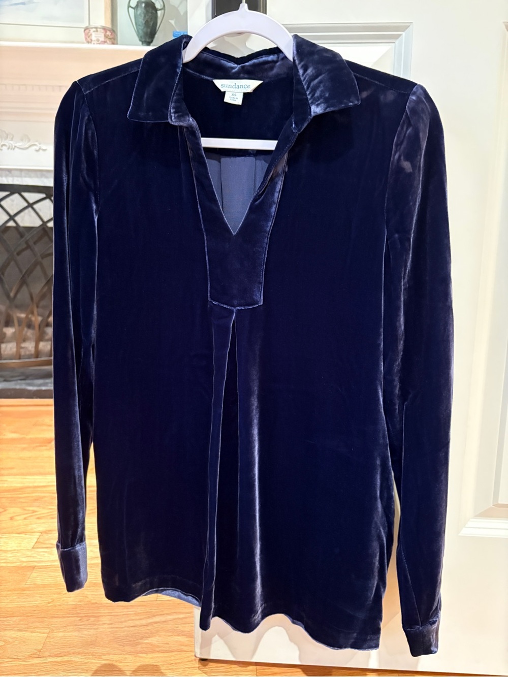 Sundance Navy Velvet Long Sleeve Shirt